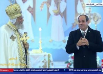 الرئيس السيسي: كل عام والبابا تواضروس والإخوة الأقباط بخير وسلام